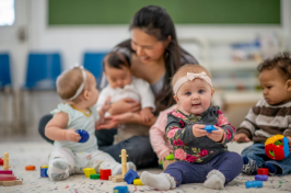 Stock image of children at childcare facility.